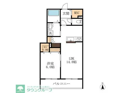 メゾン天白公園東 W棟(1LDK/2階)の間取り写真