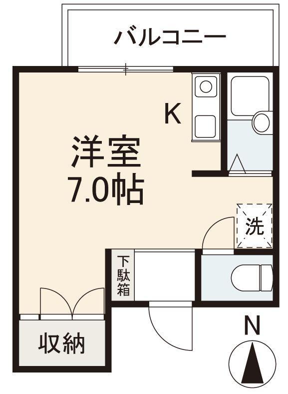 エディ斉藤(ワンルーム/3階)の間取り写真