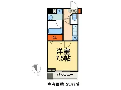 DIPS日暮里II(1K/3階)の間取り写真