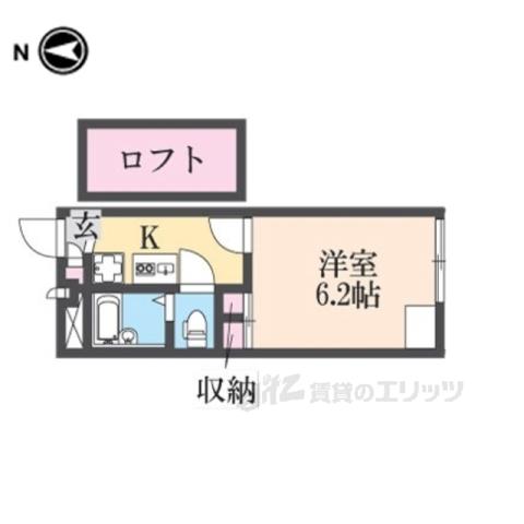 レオパレスブリリアントⅡ(1K/1階)の間取り写真