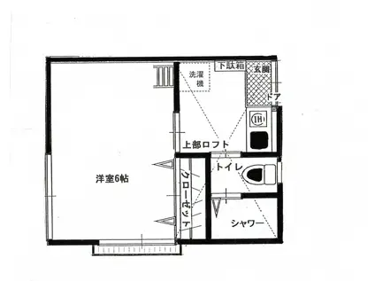 シャネル田端(1K/2階)の間取り写真