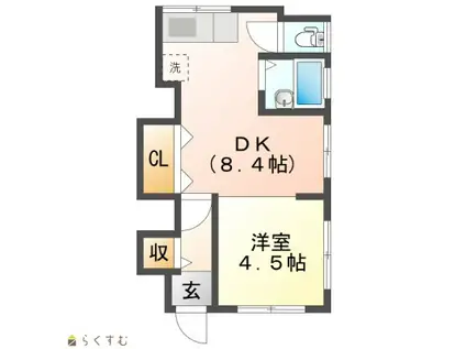 コーポA-1(1DK/3階)の間取り写真