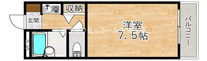 エスポワール新金岡(1K/3階)の間取り写真