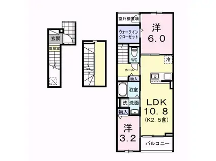 ハイライト(2LDK/3階)の間取り写真