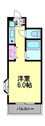 加茂ローゼンハイム(1K/5階)の間取り写真