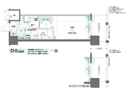 ZOOM東陽町(1K/5階)の間取り写真