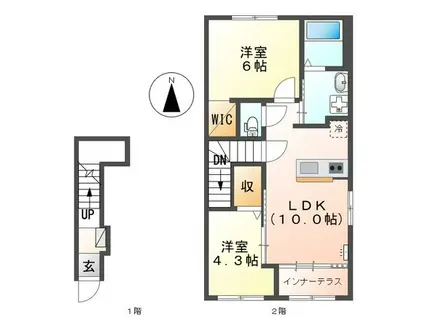 グランディール大治(2LDK/2階)の間取り写真
