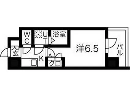 エスリードレジデンス大阪難波(1K/11階)の間取り写真