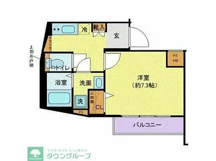 ディアレイシャス池尻大橋(1K/2階)の間取り写真