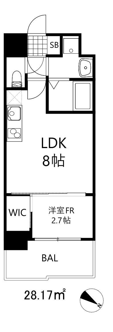 セレニテ神戸西エクラ(1LDK/6階)の間取り写真