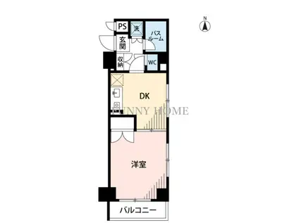 フェニックス明大前(1DK/9階)の間取り写真