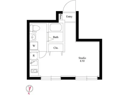 グラウンデュークス西大島(ワンルーム/1階)の間取り写真