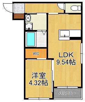 BRAVE BASE 戸畑東(1LDK/2階)の間取り写真