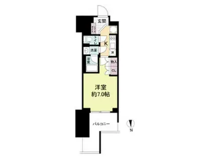 ルネフラッツ谷町四丁目(1K/6階)の間取り写真