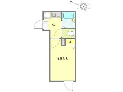 WELLBEING青砥I(1K/1階)の間取り写真