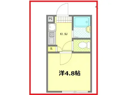 ウェルビーイング青砥II(1K/2階)の間取り写真