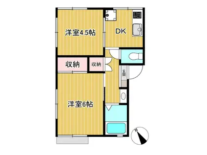 ドレミファ荘(2DK/1階)の間取り写真