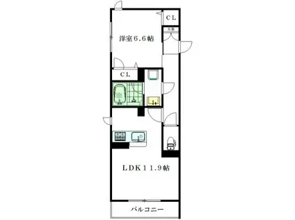 LA GRAN LUCE ラ グラン ルーチェ(1LDK/2階)の間取り写真