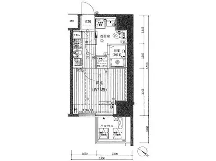 プレール・ドゥーク東京イーストV(1K/3階)の間取り写真