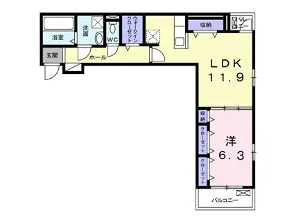 レガーロ(1LDK/2階)の間取り写真