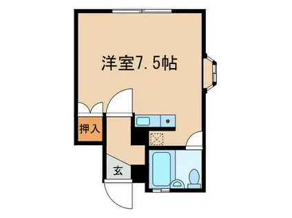 チェリーワン(ワンルーム/1階)の間取り写真