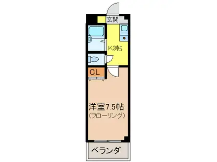 SEIKA(1K/4階)の間取り写真