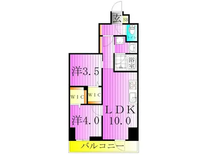 デュオステージ北千住III(2LDK/5階)の間取り写真