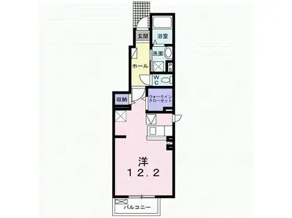 ラ・フィネ(ワンルーム/1階)の間取り写真