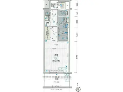 エステムコート東京八王子(1K/7階)の間取り写真