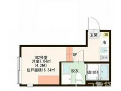 ハーモニーテラス北小岩XX(ワンルーム/1階)の間取り写真