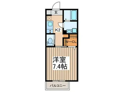 MELDIA新狭山II(1K/3階)の間取り写真