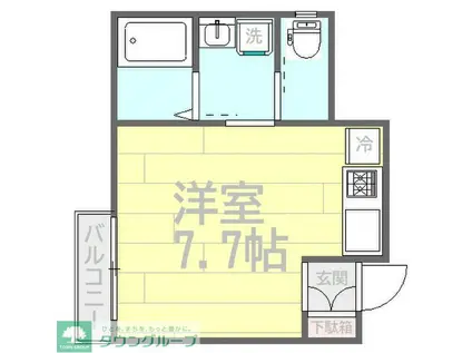 上平間レジデンス(ワンルーム/1階)の間取り写真