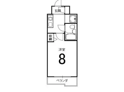 パラドール西院PART-I(ワンルーム/6階)の間取り写真