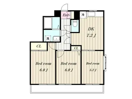 メゾン・フリーダム(3DK/2階)の間取り写真