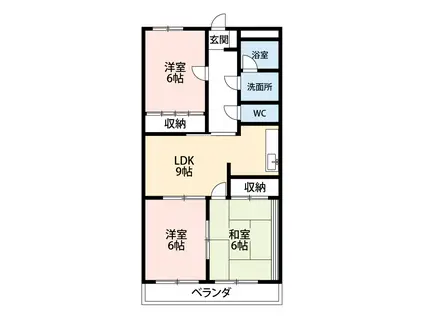 コンフォールF(3LDK/3階)の間取り写真