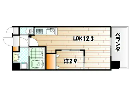 リュシオールレジデンス(1LDK/5階)の間取り写真