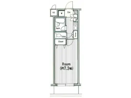 ガラ・ステージ目白(1K/2階)の間取り写真