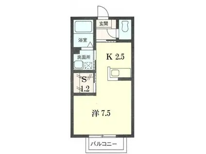 パルフラッツ沙羅(1K/2階)の間取り写真
