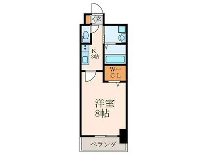 サンシャイン・プリンセス黒崎(1K/5階)の間取り写真