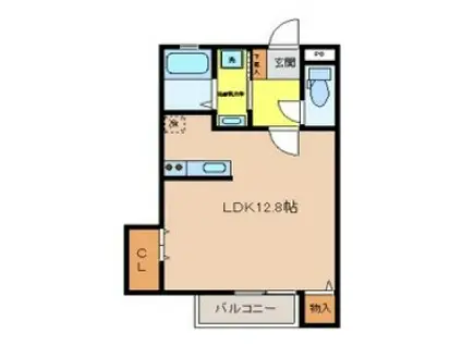 ウィステリア(ワンルーム/2階)の間取り写真