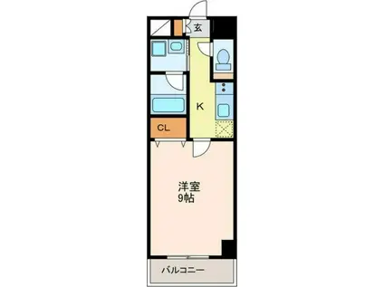 プランドール浅間町(1K/6階)の間取り写真