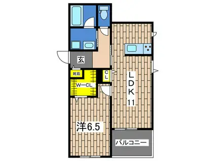 サクラテラス(1LDK/4階)の間取り写真