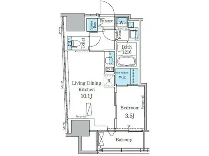 パークアクシス横濱関内スクエア(1LDK/8階)の間取り写真