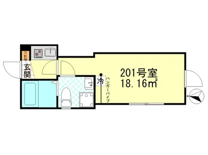 オーガスタコート堀切菖蒲園(1K/2階)の間取り写真