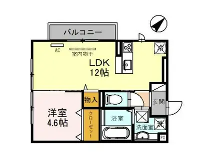 フラン苅原(1LDK/2階)の間取り写真