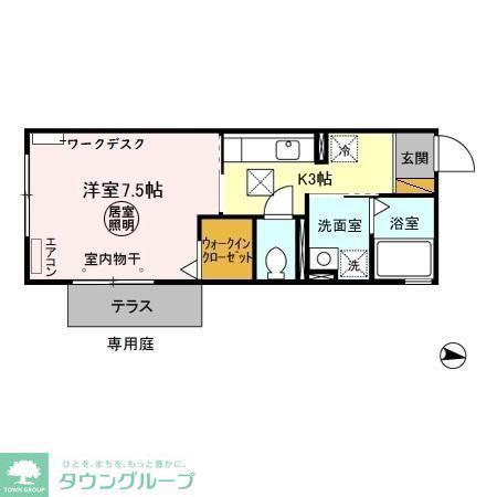 KSフォンティーヌ(1K/1階)の間取り写真