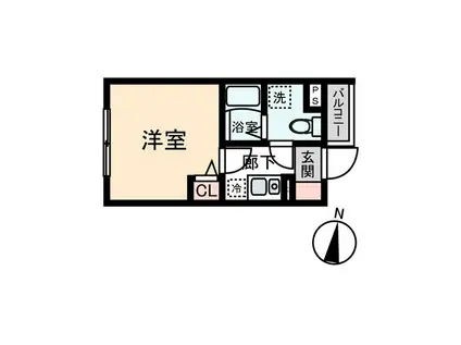 ME MOLA中村橋(1K/5階)の間取り写真