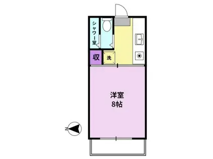 ラ・グラン・リヴィエール(1K/2階)の間取り写真