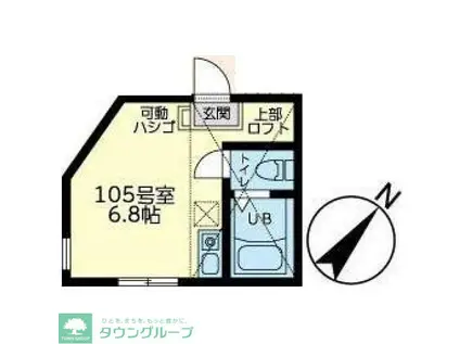 ユナイト小机アペリティフ(ワンルーム/1階)の間取り写真