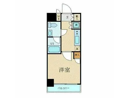 プレール・ドゥーク銀座イースト3(1K/4階)の間取り写真